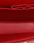 Iridescent Caviar Quilted Medium Double Flap Red