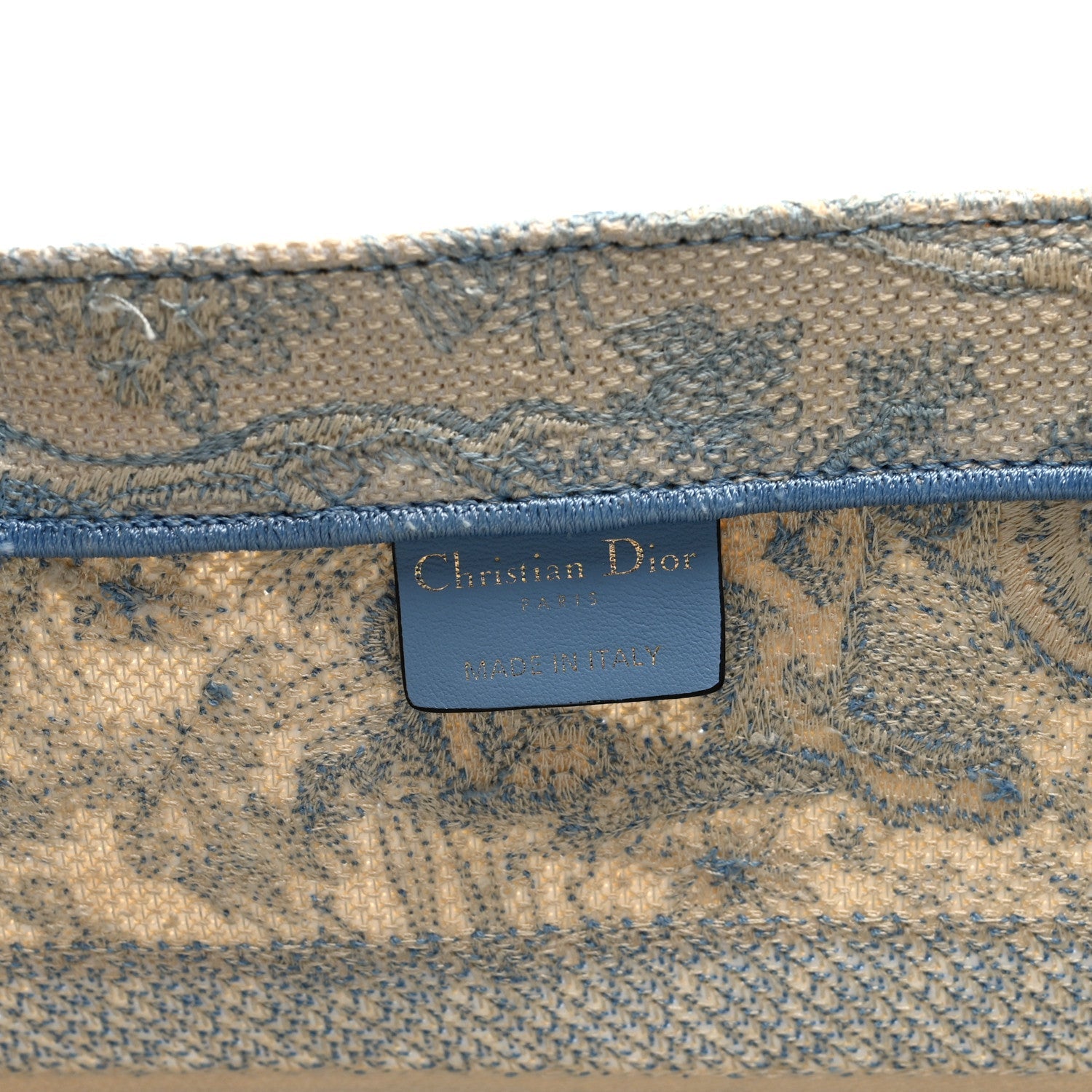 Canvas Embroidered Medium D1ORiviera Toile De Jouy Book Tote Light Blue