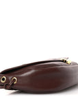 Shiny Lambskin Soft Triomphe Little Half Moon Bag Brick