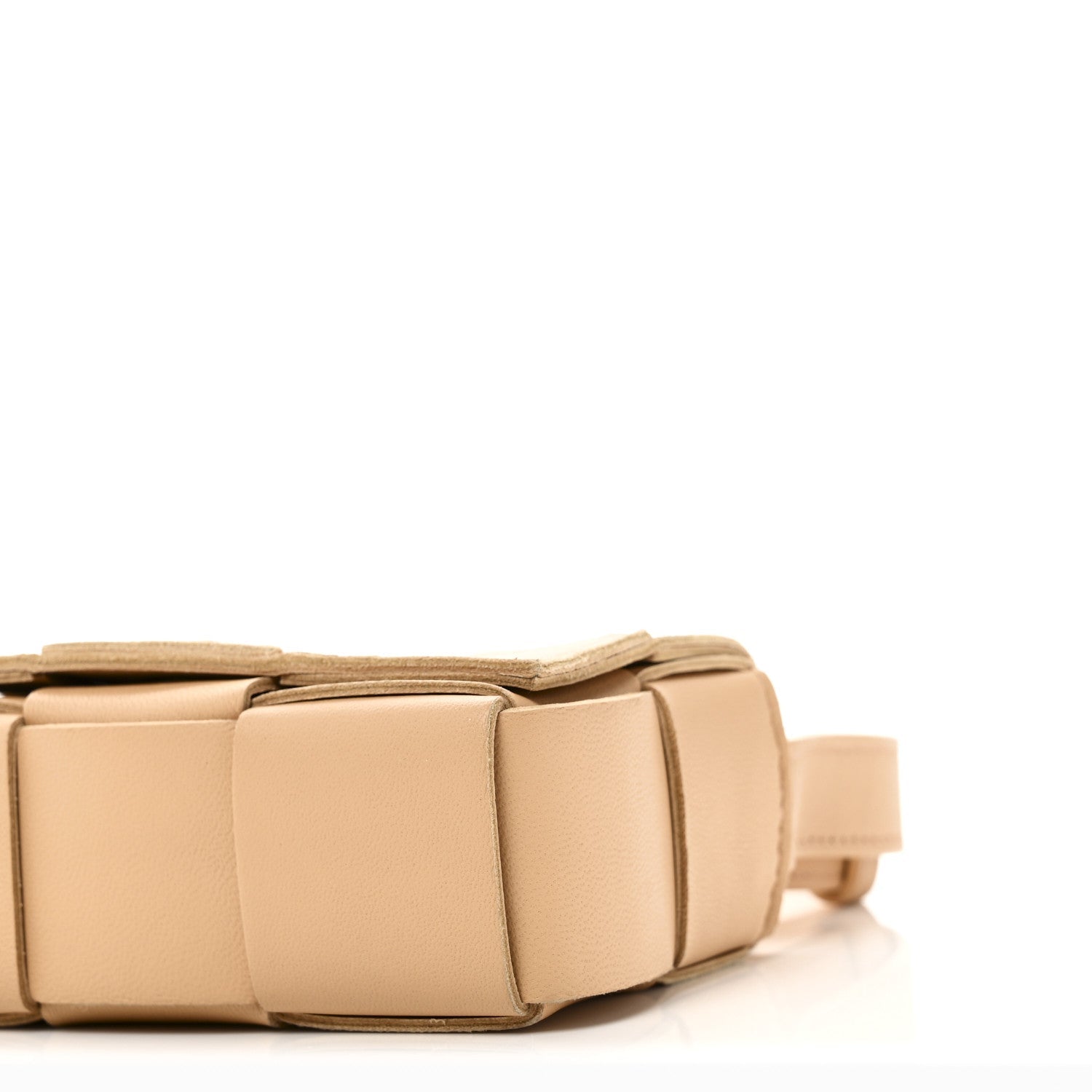 Lambskin Maxi Intrecciato Extra Mini Cassette Crossbody Bag Almond