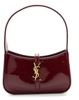 Patent Calfskin Le 5 A 7 Mini Hobo Red Grenat