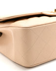 Caviar Quilted Jumbo Double Flap Light Beige