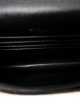 Grain De Poudre Matelasse Chevron Monogram Monochrome Envelope Chain Wallet Black
