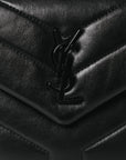 Calfskin Y Quilted Monogram Monochrome Toy Loulou Crossbody Bag Black