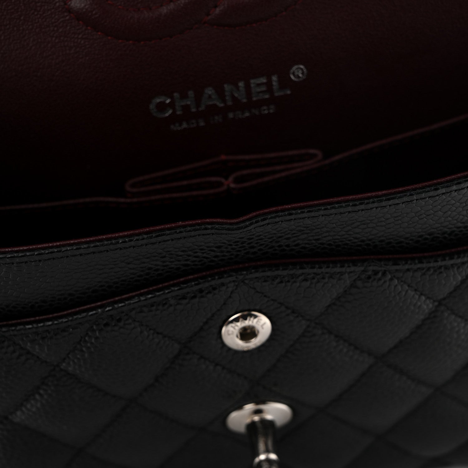 Caviar Quilted Small Double Flap Black