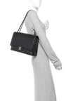 Caviar Quilted Maxi Double Flap Black