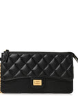 Aged Calfskin Quilted 2.55 Reissue Pouch With Chain Handle Black
