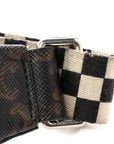 Triomphe Logo Canvas Checker Belt Bag Black