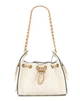 Braided Raffia Calfskin Mini CHNL 25 Handbag White Black