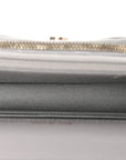 Caviar Quilted Mini Business Affinity Flap Grey