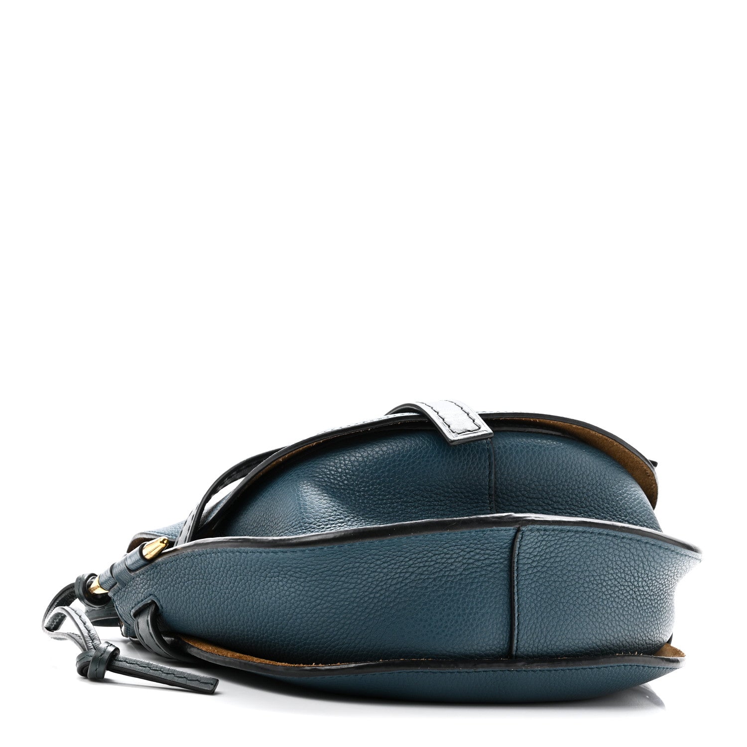 Grained Calfskin Small Gate Crossbody Bag Petroleum Blue Cypress