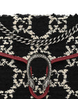 Tweed GG Monogram Mini Dionysus Chain Wallet Black White Romantic Cherry