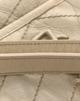 Crinkled Calfskin Matelasse Monogram Baby Niki Chain Satchel White