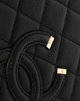 Caviar Quilted Medium CC Filigree Vanity Case Black