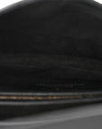 Grained Calfskin Saddle Bag With Strap Black