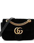 Velvet Matelasse Mini GG Marmont Shoulder Bag Black