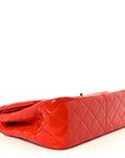 Patent Quilted Jumbo Double Flap Red