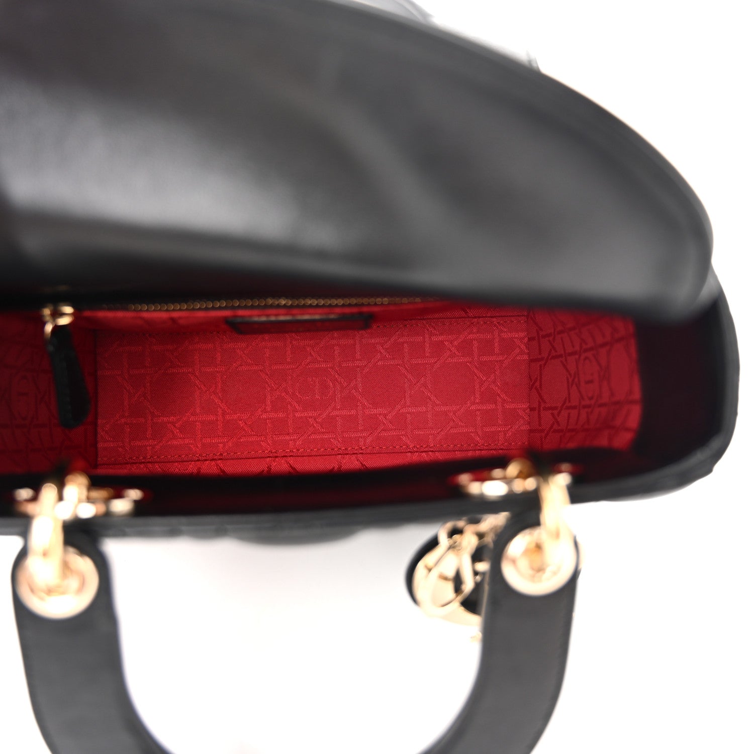 Lambskin Cannage Small Lucky Badges My Lady D1OR Black