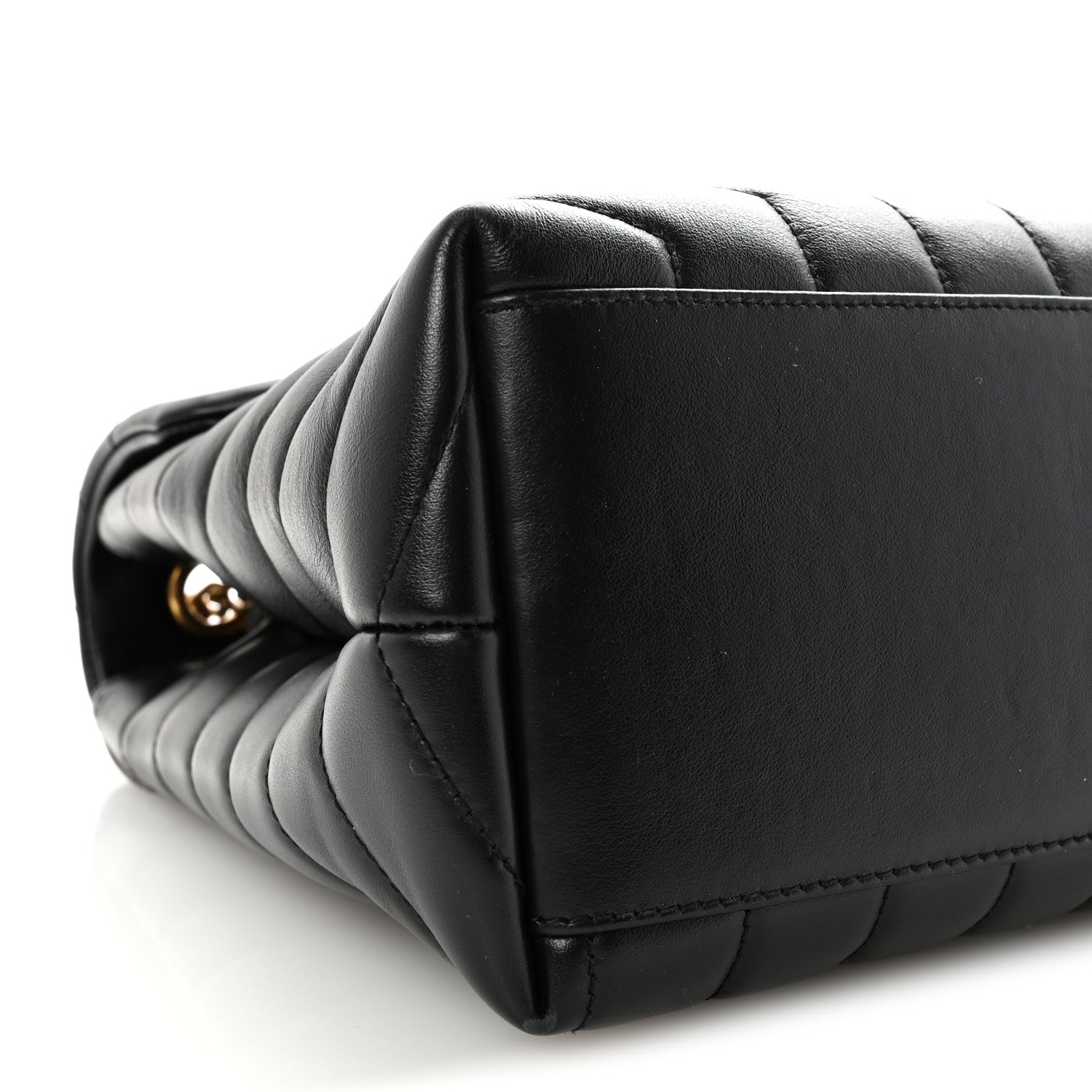 Calfskin Y Quilted Monogram Medium Loulou Chain Satchel Black