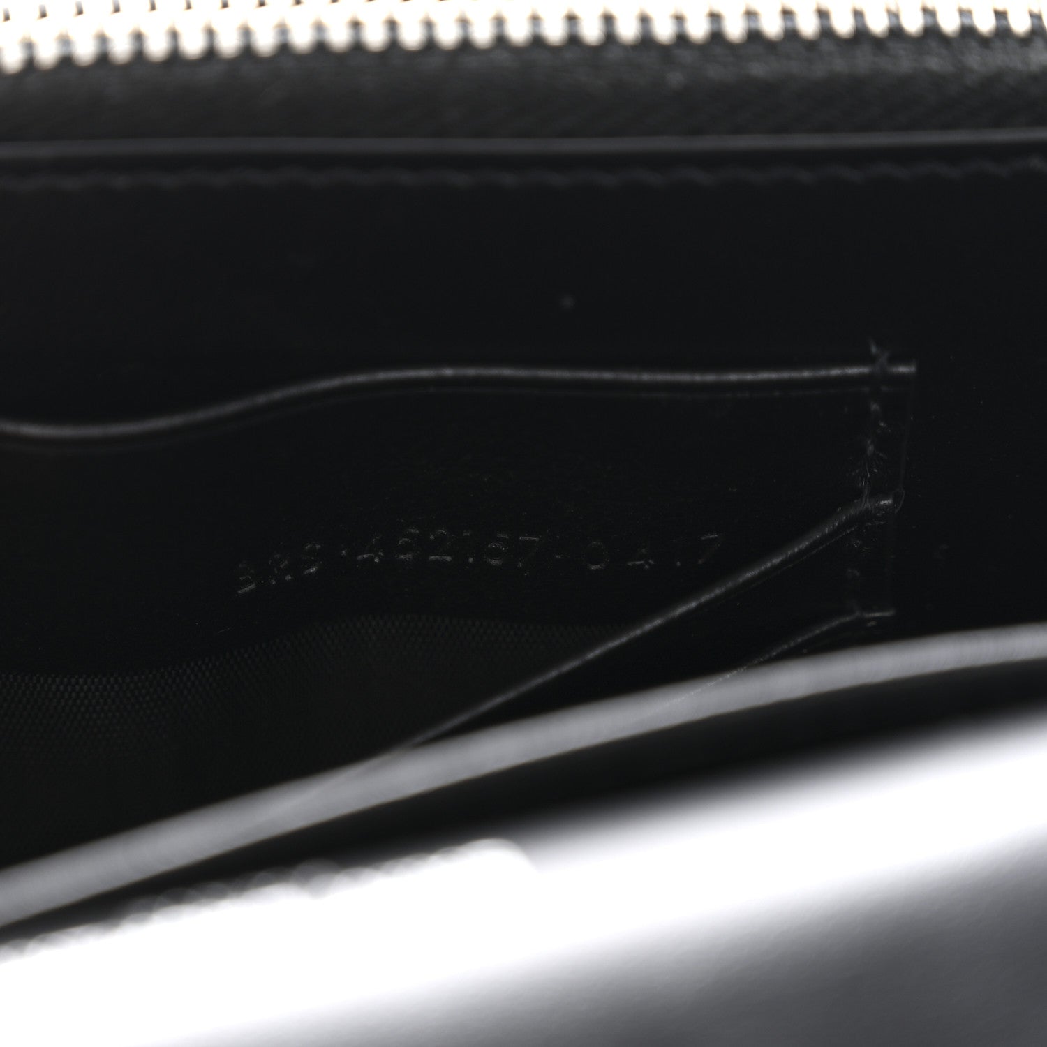 Calfskin Crocodile Embossed Monogram Sunset Chain Wallet Black
