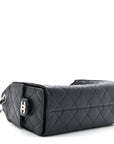 Metallic Caviar Quilted Mini CHNL 25 Handbag Dark Blue