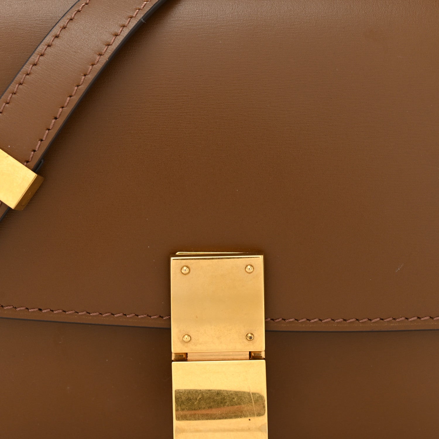 Box Calfskin Small Classic Box Flap Bag Camel