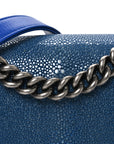 Galuchat Stingray Small Boy Flap Blue