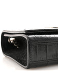 Calfskin Crocodile Embossed Small Classic Monogram Kate Tassel Satchel Black