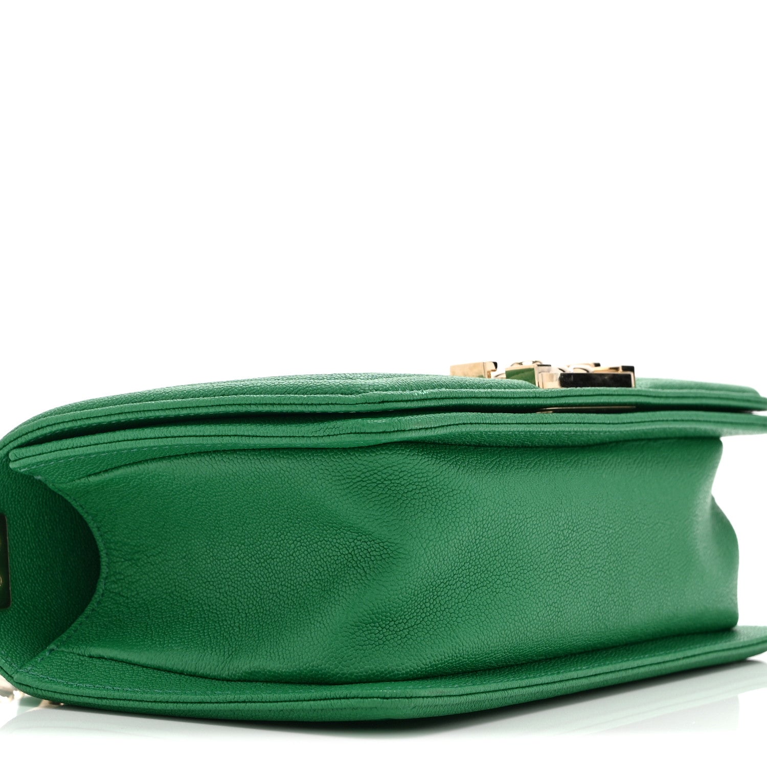Caviar Quilted Small Boy Flap Green