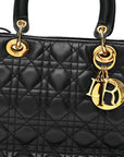 Lambskin Cannage Large Lady D1OR Black