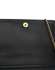 Calfskin J'AD1OR Wallet on Chain Pouch Black