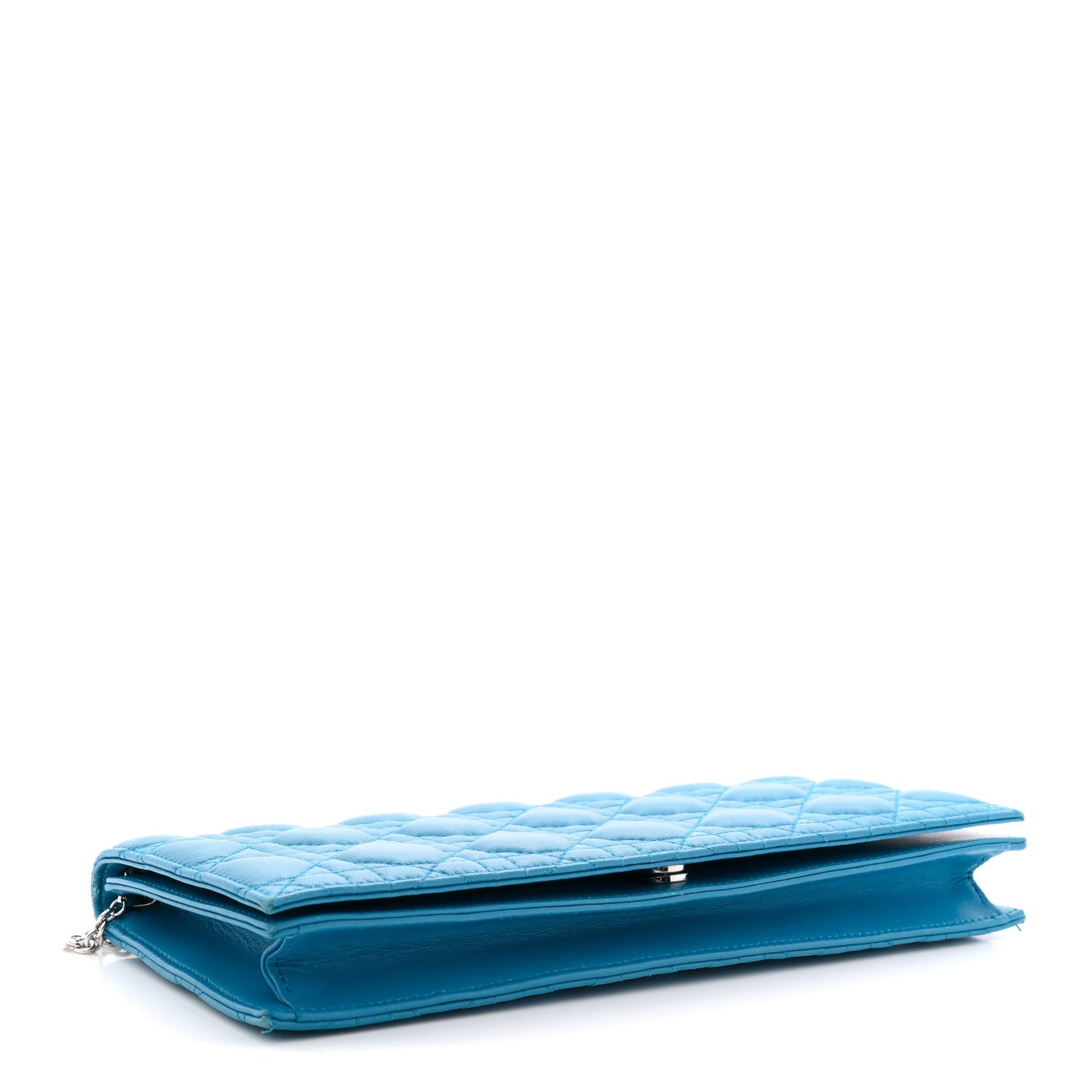 Lambskin Cannage Lady D1OR Convertible Clutch Blue