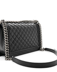 Caviar Quilted New Medium Boy Flap Black