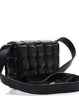 Nappa Maxi Intreccio Small Padded Cassette Crossbody Bag Black