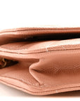 Caviar Quilted Perforated Metal CC Wallet On Chain WOC Beige