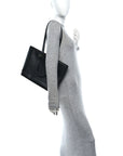 Textured Dollar Calfskin Small Ophidia Shoulder Tote Bag Black