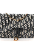 Oblique Saddle Chain Pouch Blue