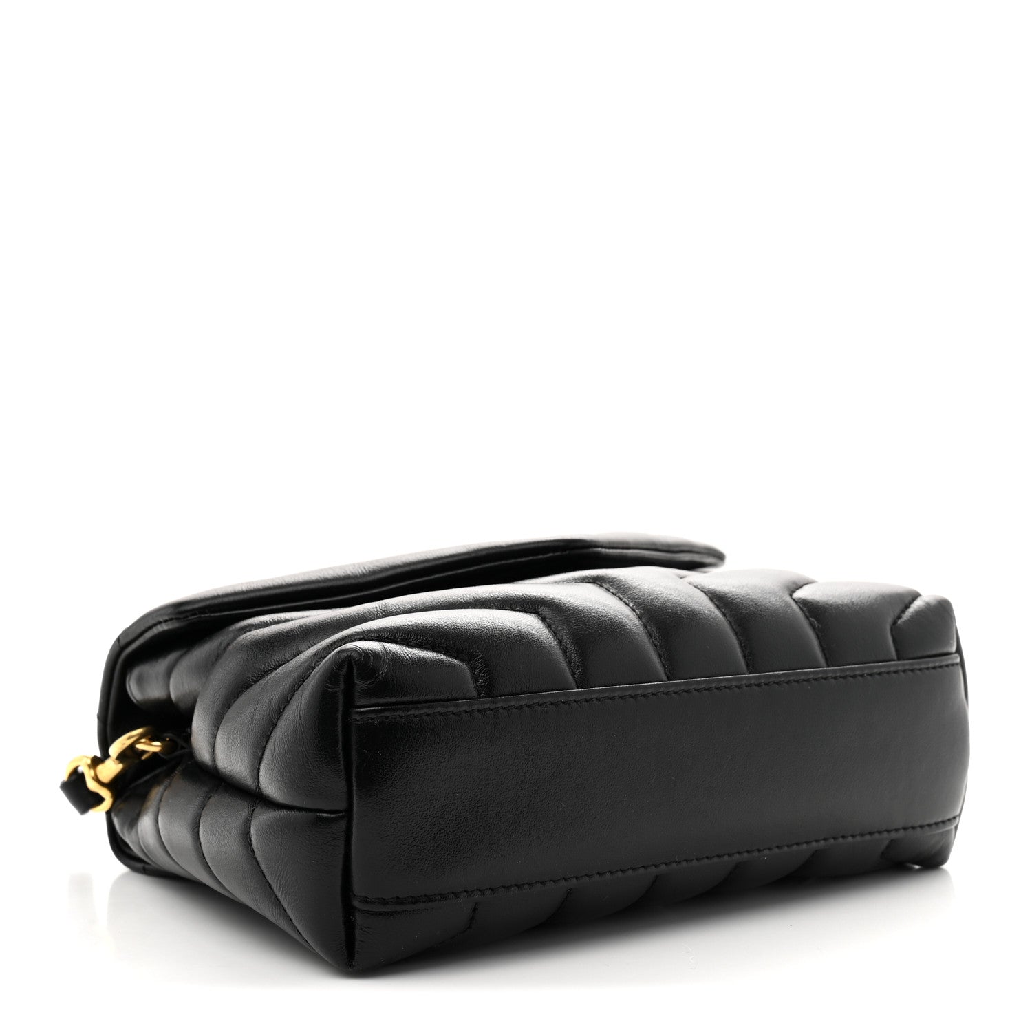 Calfskin Y Quilted Monogram Toy Loulou Crossbody Bag Black