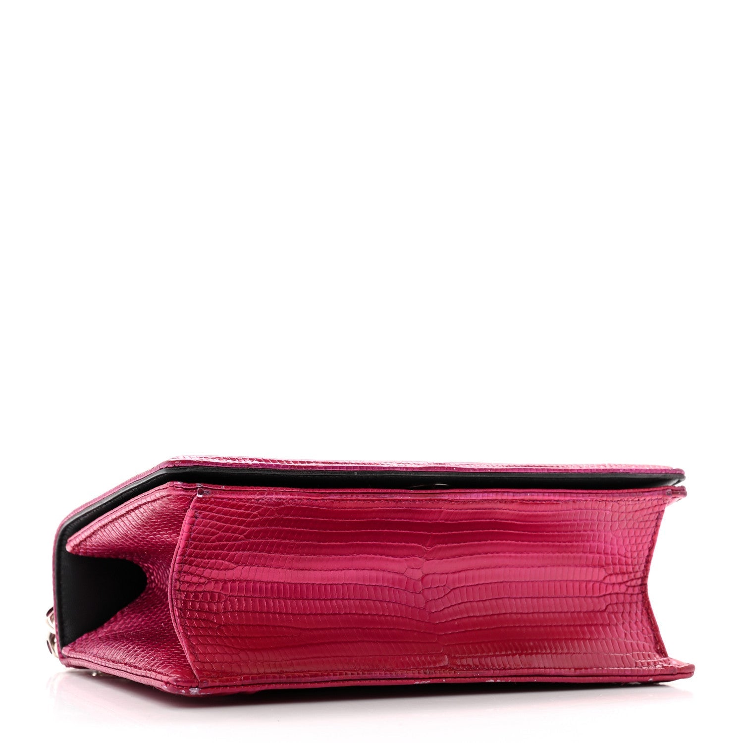 Metallic Lizard Small D1ORama Flap Bag Fuchsia