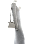 Iridescent Crystal Vitello Laminato Suede FF Petite Peekaboo I SEE U Satchel Cappuccino