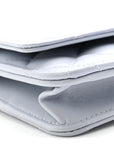 Lambskin Quilted Hearts CC Wallet On Chain WOC Light Blue