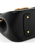 Vitello Western Studded Virtus Top Handle Shoulder Bag Black