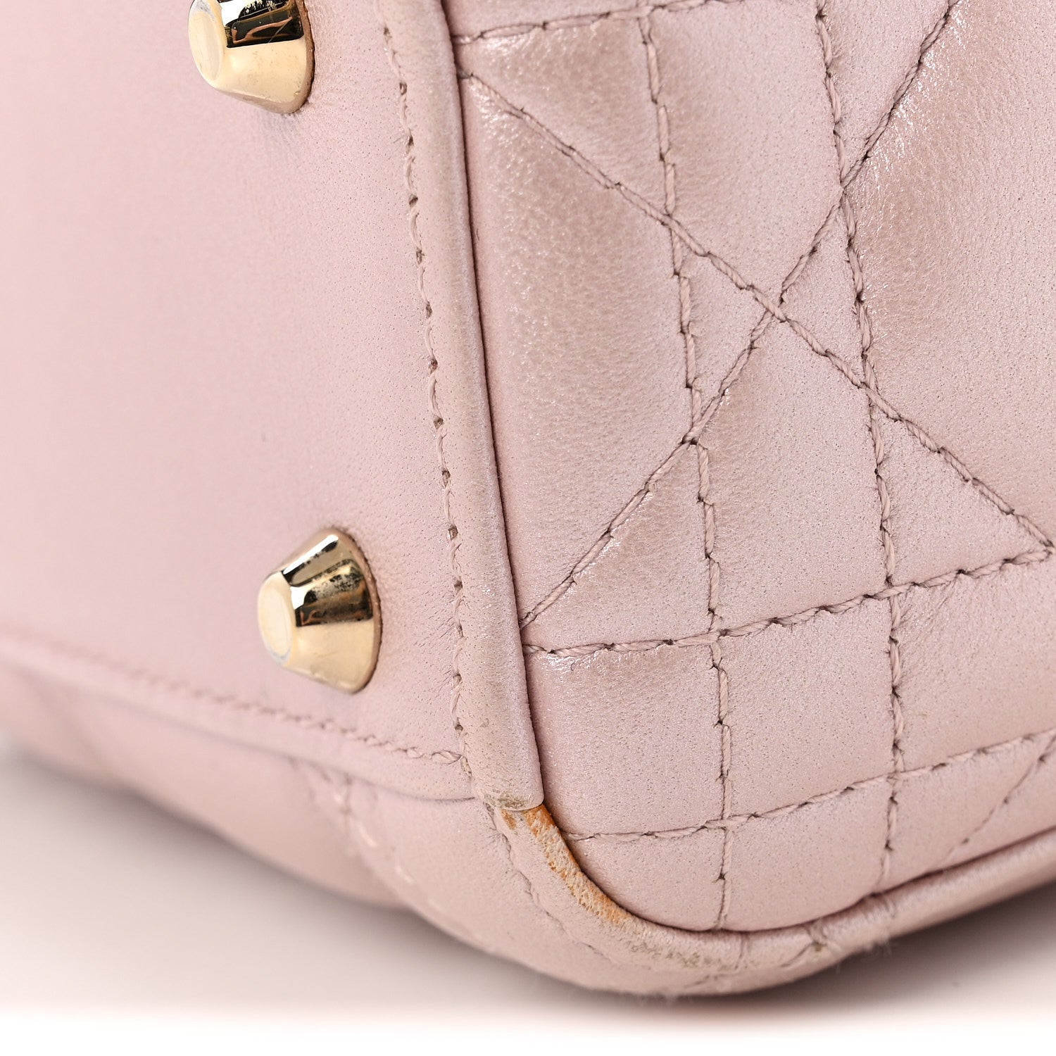 Metallic Lambskin Cannage Mini Lady D1OR Lotus