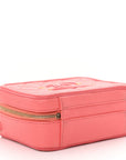 Caviar Quilted Small CC Filigree Vanity Case Coral