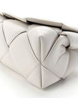 Nappa Intreccio Padded Top Handle Shoulder Bag White