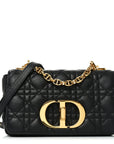 Calfskin Cannage Small Caro Bag Black
