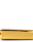 Calfskin Satin Bead Embroidery Lady D1OR Clutch Gold Yellow