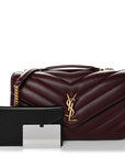 Lambskin Chevron Quilted Medium LouLou Rouge Cabernet