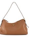 Soft Calfskin Large Aimee Shoulder Bag Caramel