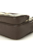 GG Supreme Monogram Textured Dollar Calfskin Web Small Ophidia Convertible Shoulder Bag Beige Ebony New Acero